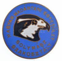 ~1980-1990. "Magyar Madártani Egyesület Solymász Szakosztály" zománcozott bronz jelvény (30mm) T:1-