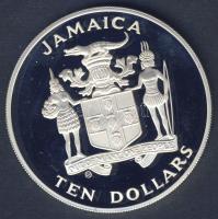Jamaica 1984. 10$ Ag "Olimpia-futás" T:PP Csak 10.000db!
