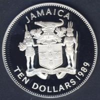 Jamaica 1989. 10$ Ag "Kolumbusz felfedezi az Új világot" T:PP Csak 5500db!