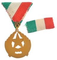 1957. "Munkás-Paraszt Hatalomért Emlékérem" aranyozott, zománcozott bronz kitüntetés mells...