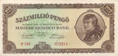 1946. 100.000.000P (3x) kis ugrású sorszámokkal T:I,I-