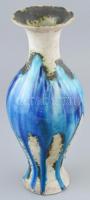 Bod Éva: Retró váza, lepattanásokkal, jelzett, m: 36 cm