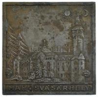 11930-1940. "Marosvásárhelyi Sport Egyesület - Adj Isten - 1898 / Marosvásárhely" hadifém emlékplakett (67x67mm) T:2 patina