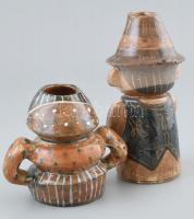 Ari jelzéssel: Házaspár. Figurális kerámia vázapár, kis mázkopásokkal, m: 11,5-17cm