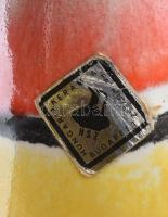 Retró kerámia váza, etikettel jelzett, hibátlan, m: 29 cm