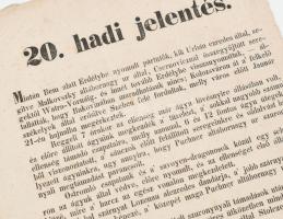 1849. február 2. Welden császári királyi tábornagy által kiadott magyar nyelvű hadi jelentés, melybe...