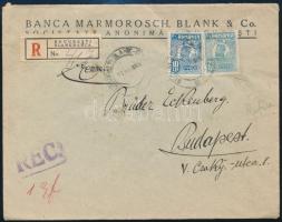 1925 Ajánlott levél céglyukasztásos bélyegekkel Budapestre / Registered cover with perfin stamps to Budapest