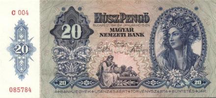 1941. 20P (5x) egymás utáni ill. kis ugrású sorszámokkal T:I,I-