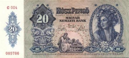 1941. 20P (5x) egymás utáni ill. kis ugrású sorszámokkal T:I,I-