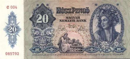 1941. 20P (5x) egymás utáni ill. kis ugrású sorszámokkal T:I,I-