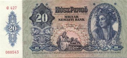 1941. 20P (19x) egymás utáni ill. kis ugrású sorszámokkal T:II+ (egyszer hajtva, törve nem)