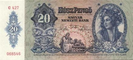 1941. 20P (19x) egymás utáni ill. kis ugrású sorszámokkal T:II+ (egyszer hajtva, törve nem)