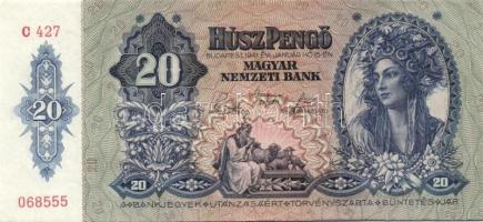 1941. 20P (19x) egymás utáni ill. kis ugrású sorszámokkal T:II+ (egyszer hajtva, törve nem)