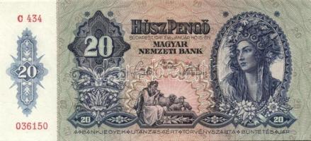 1941. 20P (19x) egymás utáni ill. kis ugrású sorszámokkal T:II+ (egyszer hajtva, törve nem)