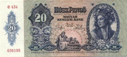 1941. 20P (19x) egymás utáni ill. kis ugrású sorszámokkal T:II+ (egyszer hajtva, törve nem)