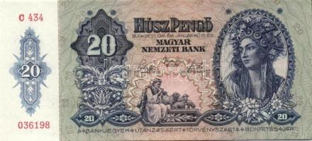 1941. 20P (19x) egymás utáni ill. kis ugrású sorszámokkal T:II+ (egyszer hajtva, törve nem)