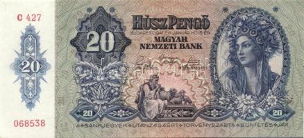 1941. 20P (19x) egymás utáni ill. kis ugrású sorszámokkal T:II+ (egyszer hajtva, törve nem)
