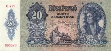 1941. 20P (19x) egymás utáni ill. kis ugrású sorszámokkal T:II+ (egyszer hajtva, törve nem)