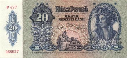 1941. 20P (19x) egymás utáni ill. kis ugrású sorszámokkal T:II+ (egyszer hajtva, törve nem)