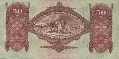 1932. 50P (4x) egymás utáni ill. kis ugrású sorszámokkal, két darabon papírránccal T:I