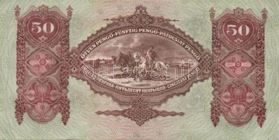 1932. 50P (4x) egymás utáni ill. kis ugrású sorszámokkal, két darabon papírránccal T:I