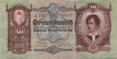 1932. 50P (3x) egymás utáni ill. kis ugrású sorszámokkal, egyik darabon papírránccal T:I