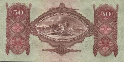 1932. 50P (4x) egymás utáni ill. kis ugrású sorszámokkal, egyik darabon papírránccal T:I