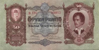 1932. 50P (4x) egymás utáni ill. kis ugrású sorszámokkal, egyik darabon papírránccal T:I