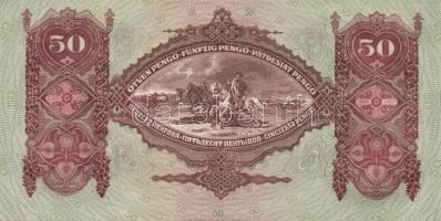 1932. 50P (4x) egymás utáni ill. kis ugrású sorszámokkal, egyik darabon papírránccal T:I