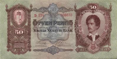 1932. 50P (3x) egymás utáni ill. kis ugrású sorszámokkal T:I,II+(egy darab)