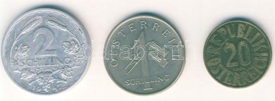 Ausztria 1934. 1Sch T:2 + 1947. 2Sch Al T:3+ + 1954. 20Gr T:2