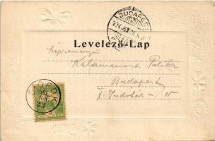 1904 Siófok, Fürdő ház és sétány a fürdő telepen. Schwarcz Bernát kiadása, dombornyomott újévi keret...