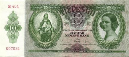 1936. 10P (4x) egymás utáni sorszámokkal T:I