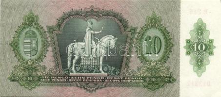 1936. 10P (10x) egymás utáni sorszámokkal, egyik darabon papírránccal T:II+