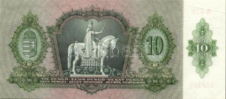 1936. 10P (10x) egymás utáni sorszámokkal, egyik darabon papírránccal T:II+