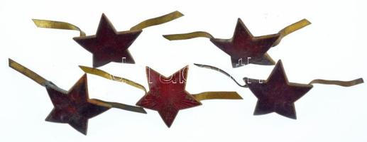 ~1960. Vörös csillag sapkajelvény (5x) T:2- zománchiba