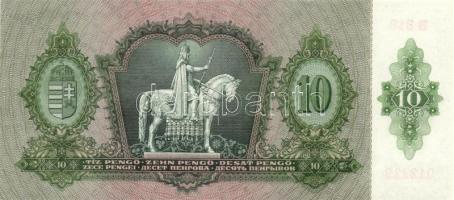 1936. 10P (10x) egymás utáni sorszámokkal, egyik darabon papírránccal T:II+