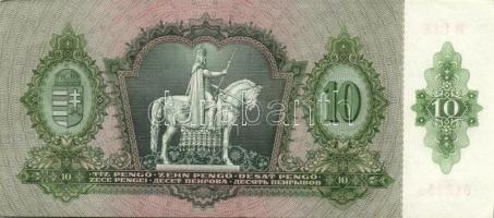 1936. 10P (10x) egymás utáni sorszámokkal, egyik darabon papírránccal T:II+