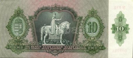 1936. 10P (10x) egymás utáni sorszámokkal, egyik darabon papírránccal T:II+