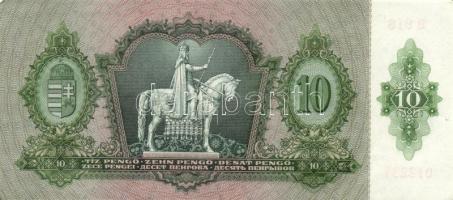 1936. 10P (10x) egymás utáni sorszámokkal, egyik darabon papírránccal T:II+