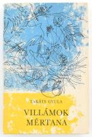 Takáts Gyula: Villámok mértana. Bp., 1968., Szépirodalmi. Első kiadás. Kiadói egészvászon-kötés, kiadói papír védőborítóban, jó állapotban. A szerző, Takáts Gyula (1911-2008) Kossuth-díjas költő, író, által dedikált példány. + hozzá a szerző egy autográf dedikációval ellátott képeslapja