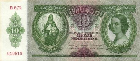 1936. 10P (9x) egymás utáni sorszámokkal T:II+