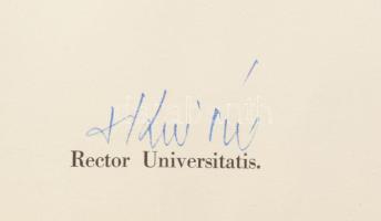 1958 Orvosi diploma Naszlady Attila részére, Gegesi Kiss Pál, Babics Antal aláírásával