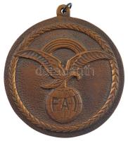 1974. FAI / XII. Ejtőernyős Világbajnokság Szolnok 74 - Egyéni célbaugrás férfi III. helyezettje bronz díjérem füllel (67mm) T:2