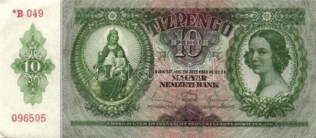 1936. 10P "*"-gal (8x) egymásutáni, illetve egyugrású sorszámokkal, benne papírráncok! T:I...