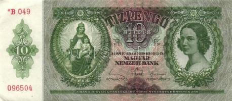 1936. 10P "*"-gal (8x) egymásutáni, illetve egyugrású sorszámokkal, benne papírráncok! T:I...