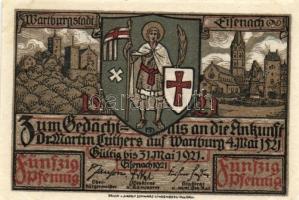 Német Birodalom/Weimari Köztársaság/Eisenach 1921. 50Pf (6x) 6 klf db, teljes sor T:I