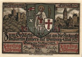 Német Birodalom/Weimari Köztársaság/Eisenach 1921. 50Pf (6x) 6 klf db, teljes sor T:I