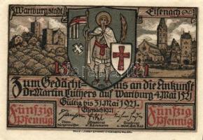 Német Birodalom/Weimari Köztársaság/Eisenach 1921. 50Pf (6x) 6 klf db, teljes sor T:I