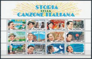 Az olasz slágerek története - énekes és a dalcímek vizuális megvalósítása blokk